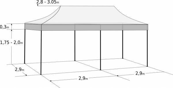 Namiot imprezowy 3x6m - aluminiowy: Rozmiary i parametry